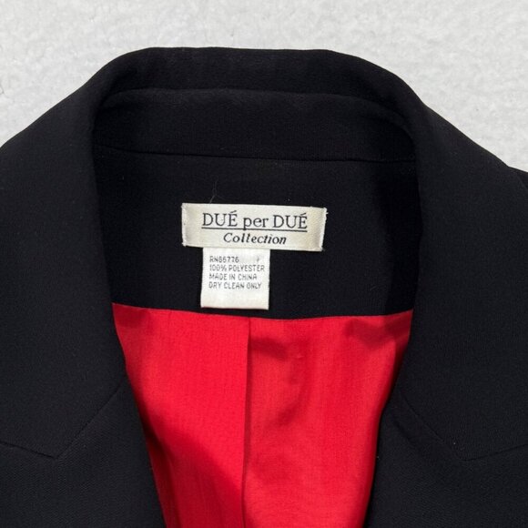 Vintage Due per Due Blazer Military Style Asian Career Event Black Womens 12 - Picture 7 of 13